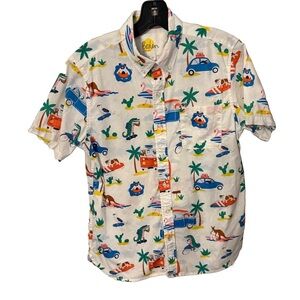 BODEN Boys Linen blend Short Sleeve Shirt size 13-14 years NWOT Multi Color